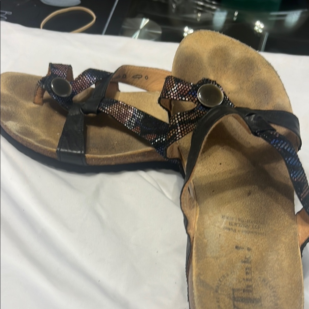 Women's Black and Brown Sandals Think! - Picture 4 of 5